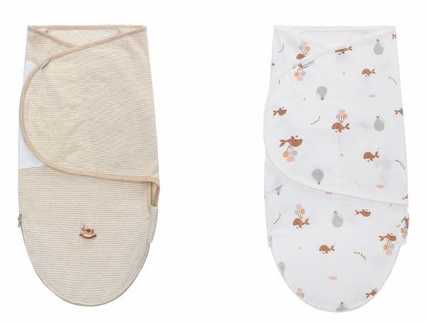  Bộ 2 khăn quấn kén cotton hữu cơ êm ái 