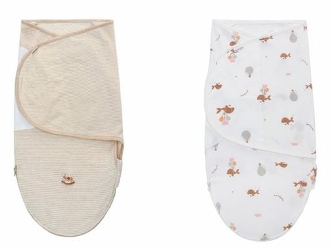  Bộ 2 khăn quấn kén cotton hữu cơ êm ái 