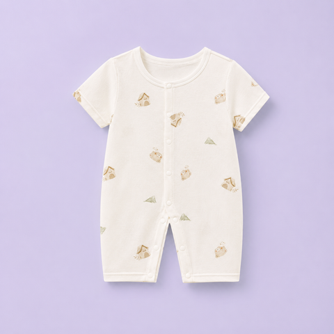  bodysuit cotton đùi cộc mềm mát cho bé 0-24 tháng 