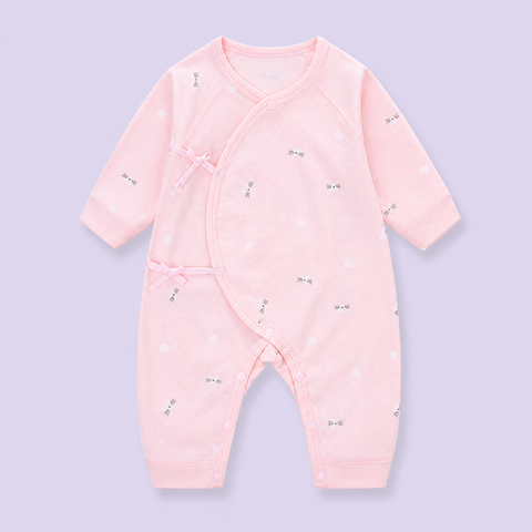  MiracleBaby - Bodysuit cột dây sơ sinh chất liệu Cotton cho bé sơ sinh từ 0 đến 3 tháng co giãn, mềm mại, thấm hút tốt 