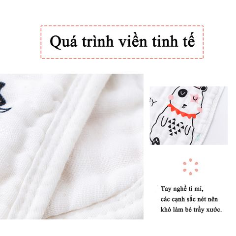 Set Combo 5 Khăn Xô Muslin 6 lớp 100% Cotton Siêu Mềm, Khăn Rửa Mặt Cho Bé Hàng Cao Cấp Kích Thước 30x30 cm 