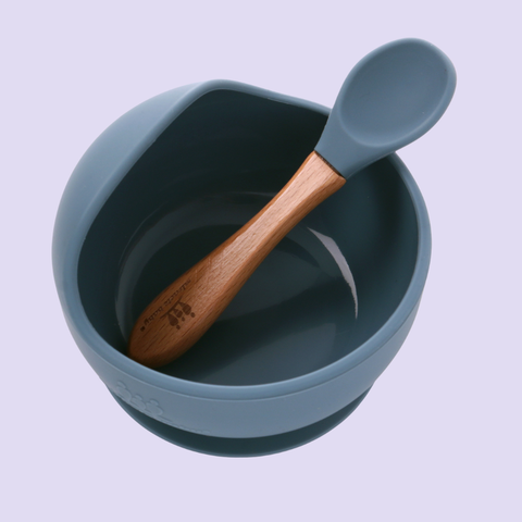  Chén ăn dặm silicone Miraclebaby và muỗng phù hợp dành bé trai, bé gái trên 5 tháng tuổi 