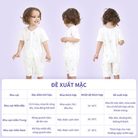  bodysuit cotton đùi cộc mềm mát cho bé 0-24 tháng 