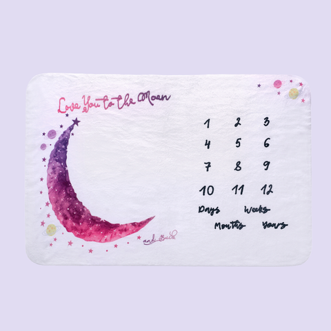  Miracle Baby - Chăn quấn đánh dấu cột mốc tháng tuổi phát triển phụ kiện chụp ảnh cho bé vải nhung cao cấp mền mịn không có xơ vải 