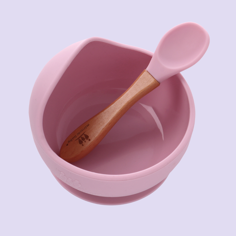  Chén ăn dặm silicone Miraclebaby và muỗng phù hợp dành bé trai, bé gái trên 5 tháng tuổi 