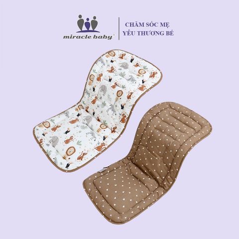 Miếng lót xe đẩy Miraclebaby cho bé cotton mềm mại, thoáng khí, phong cách dễ thương 