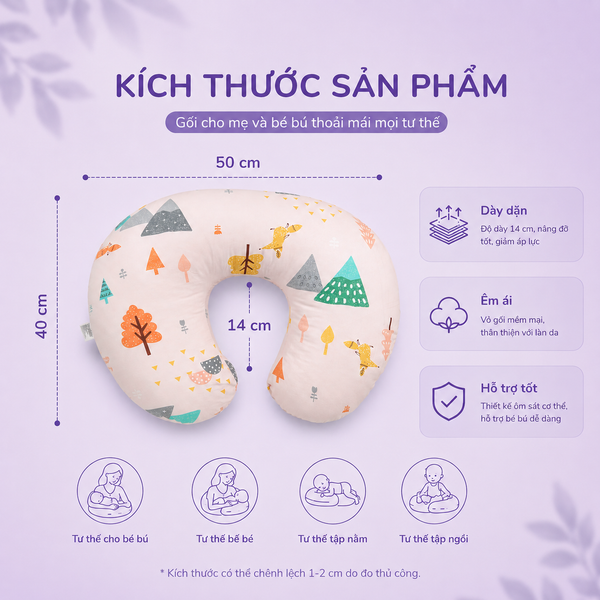  Gối cho bé bú chữ U lớn cao 14cm LAT 