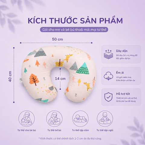  Gối cho bé bú chữ U lớn cao 14cm LAT 