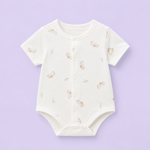  Bodysuit ngắn tay tam giác cotton cho bé 0-12 tháng 100%cotton có lỗ thoát khí 
