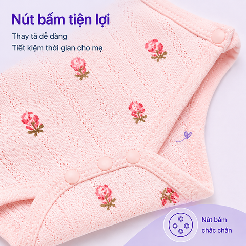  bodysuit ngắn tay có lỗ nhỏ thoáng khí mềm mại 
