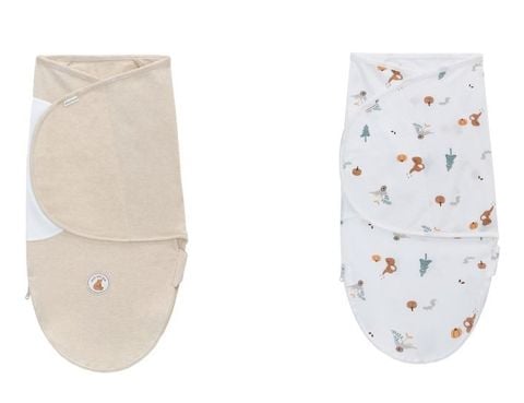  Bộ 2 khăn quấn kén cotton hữu cơ êm ái 