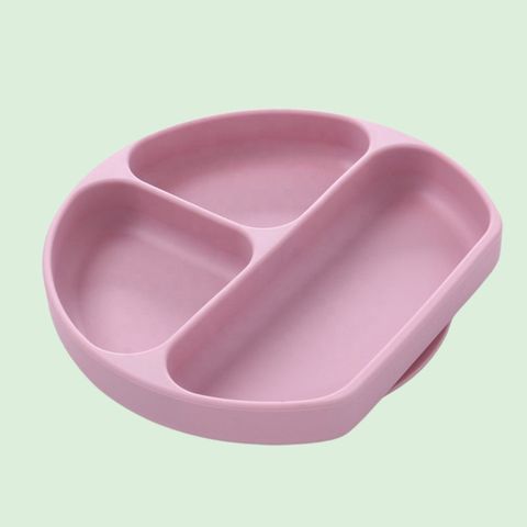  Khay ăn dặm Silicon cho bé từ 5 tháng tuổi có đế hít chống trượt, Khay ăn dặm Silicone cho bé Miracle Baby 