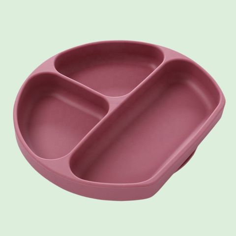  Khay ăn dặm Silicon cho bé từ 5 tháng tuổi có đế hít chống trượt, Khay ăn dặm Silicone cho bé Miracle Baby 