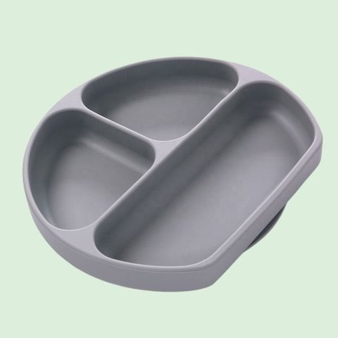  Khay ăn dặm Silicon cho bé từ 5 tháng tuổi có đế hít chống trượt, Khay ăn dặm Silicone cho bé Miracle Baby 