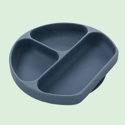  Khay ăn dặm Silicon cho bé từ 5 tháng tuổi có đế hít chống trượt, Khay ăn dặm Silicone cho bé Miracle Baby 