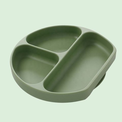  Khay ăn dặm Silicon cho bé từ 5 tháng tuổi có đế hít chống trượt, Khay ăn dặm Silicone cho bé Miracle Baby 