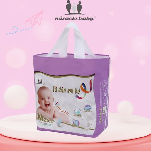  MiracleBaby - Tã dán tơ tằm size S/M/L/XL/XXL cho bé từ 4 - 17kg HSD 202611 