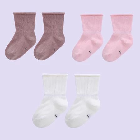  MiracleBaby - Combo 3 Tất/Vớ chân cho bé trai và bé gái co giãn 3 chiều, giữ ấm tốt, thời trang, dễ thương 