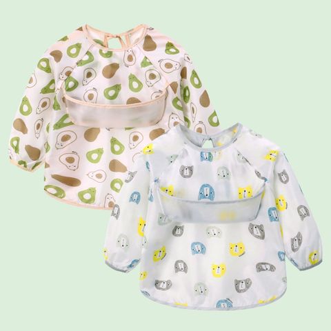  [COMBO] Áo yếm ăn dặm Miracle Baby tay dài  set 2 cái có máng hứng chống thấm sạch sẽ, an toàn cho bé từ 6 tháng tuổi - 4 tuổi 