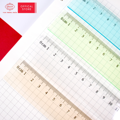 Thước nhựa 30cm - Màu Trắng Trong/Xanh/Xanh Lá/Hồng - Queen (Nữ Hoàng)