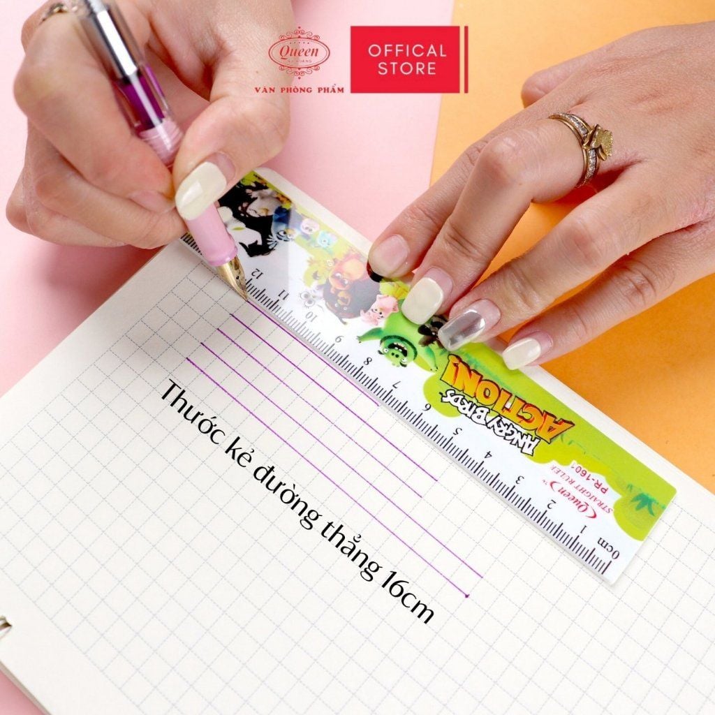Thước kẻ học sinh Angry Bird 16cm - Queen PR-16cm