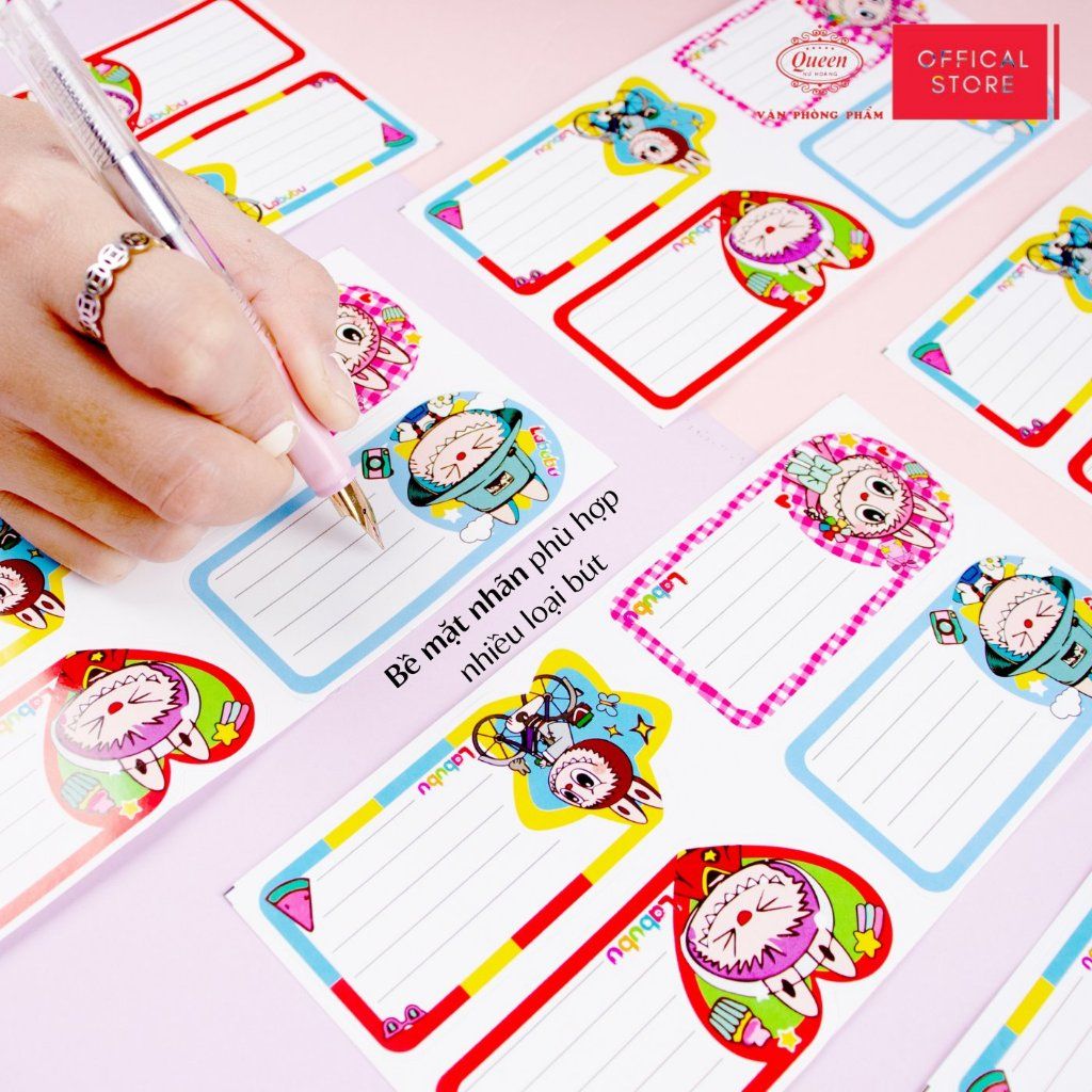 Nhãn vở học sinh Labubu Queen - 20 nhãn/1 tệp - LB902 nhãn decal chất liệu tốt