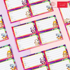 Nhãn vở học sinh Galaxy Animal Queen - 20 nhãn/1 tệp - LB901 nhãn decal chất liệu tốt