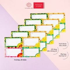 Nhãn vở học sinh Trái Cây Queen - 20 nhãn/1 tệp - LB901 nhãn decal chất liệu tốt