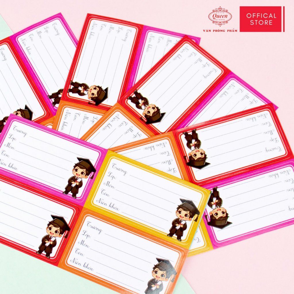 Nhãn học sinh Nam Sinh Queen - 20 nhãn/1 tệp - LB901 nhãn decal chất liệu tốt