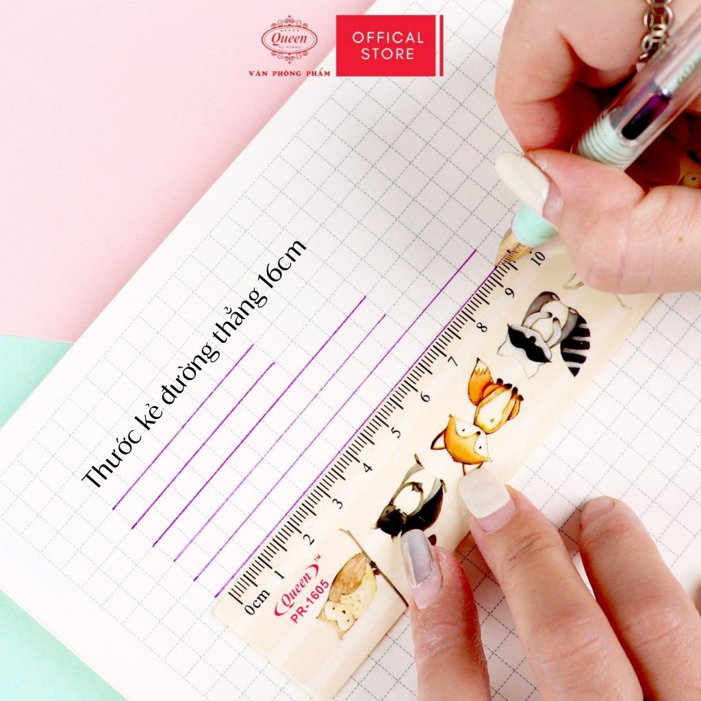 Thước kẻ học sinh hình thú dễ thương Woodland Queen 16cm - PR-16cm - (Hình ngẫu nhiên)