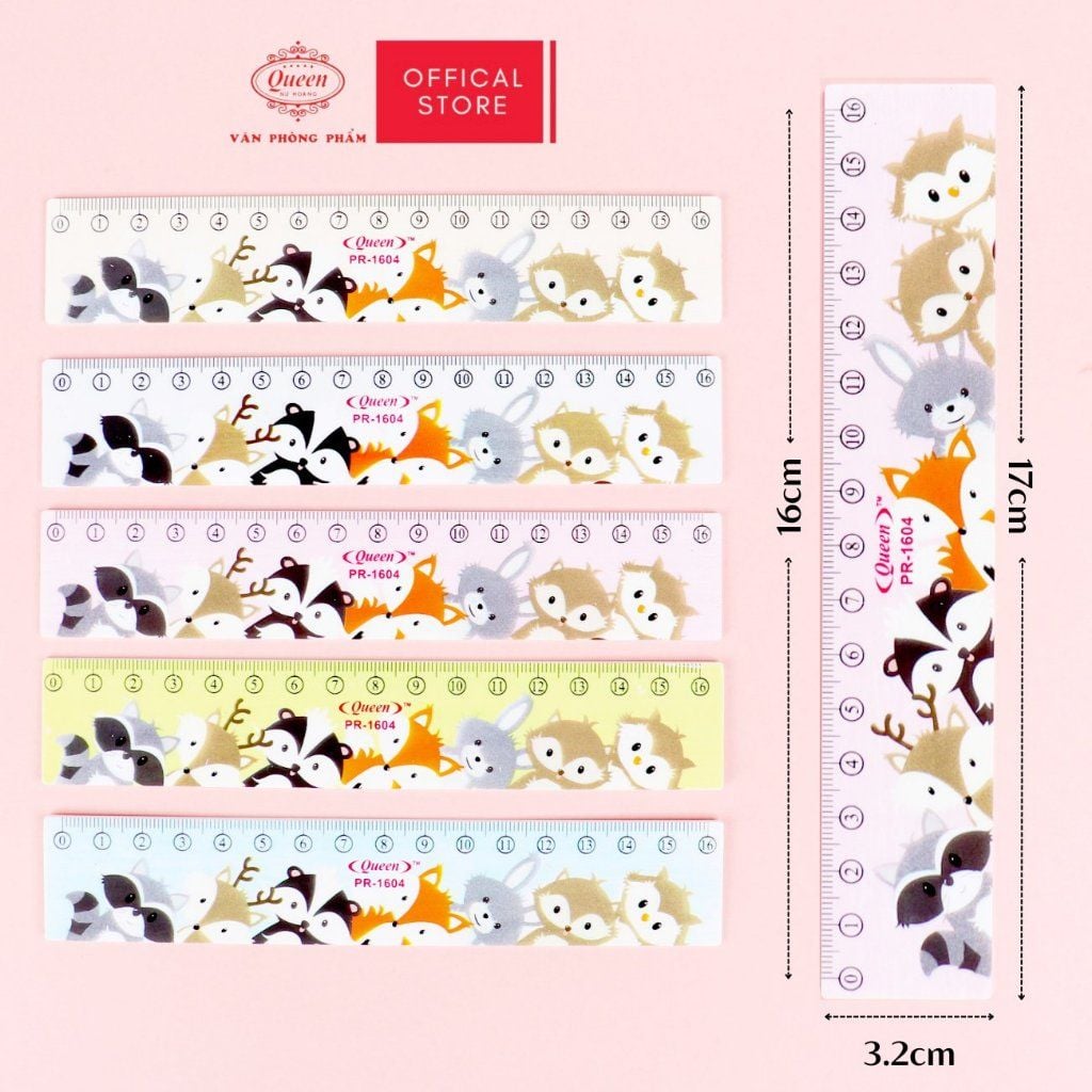 Thước kẻ hình thú dễ thương 16cm - Queen PR-16cm (Hình ngẫu nhiên)