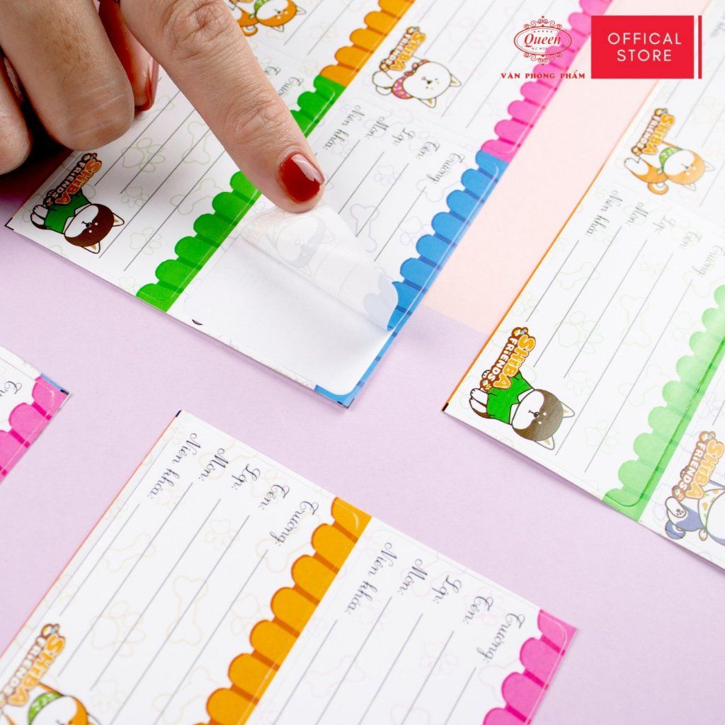 Nhãn vở học sinh Shiba Queen - 20 nhãn/1 tệp - LB901 nhãn decal chất liệu tốt