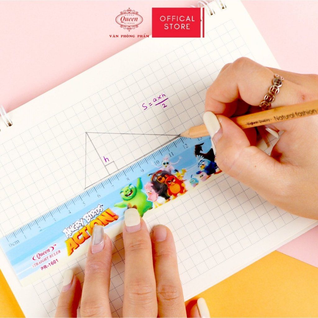 Thước kẻ học sinh Angry Bird 16cm - Queen PR-16cm