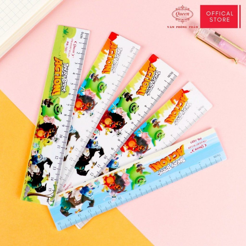 Thước kẻ học sinh Angry Bird 16cm - Queen PR-16cm
