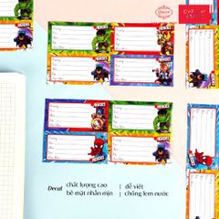 Nhãn vở học sinh Siêu Nhân Queen - 20 nhãn/1 tệp - LB902 nhãn decal chất liệu tốt