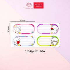 Nhãn vở học sinh Cute Dog Queen - 20 nhãn/1 tệp - LB902 nhãn decal chất liệu tốt