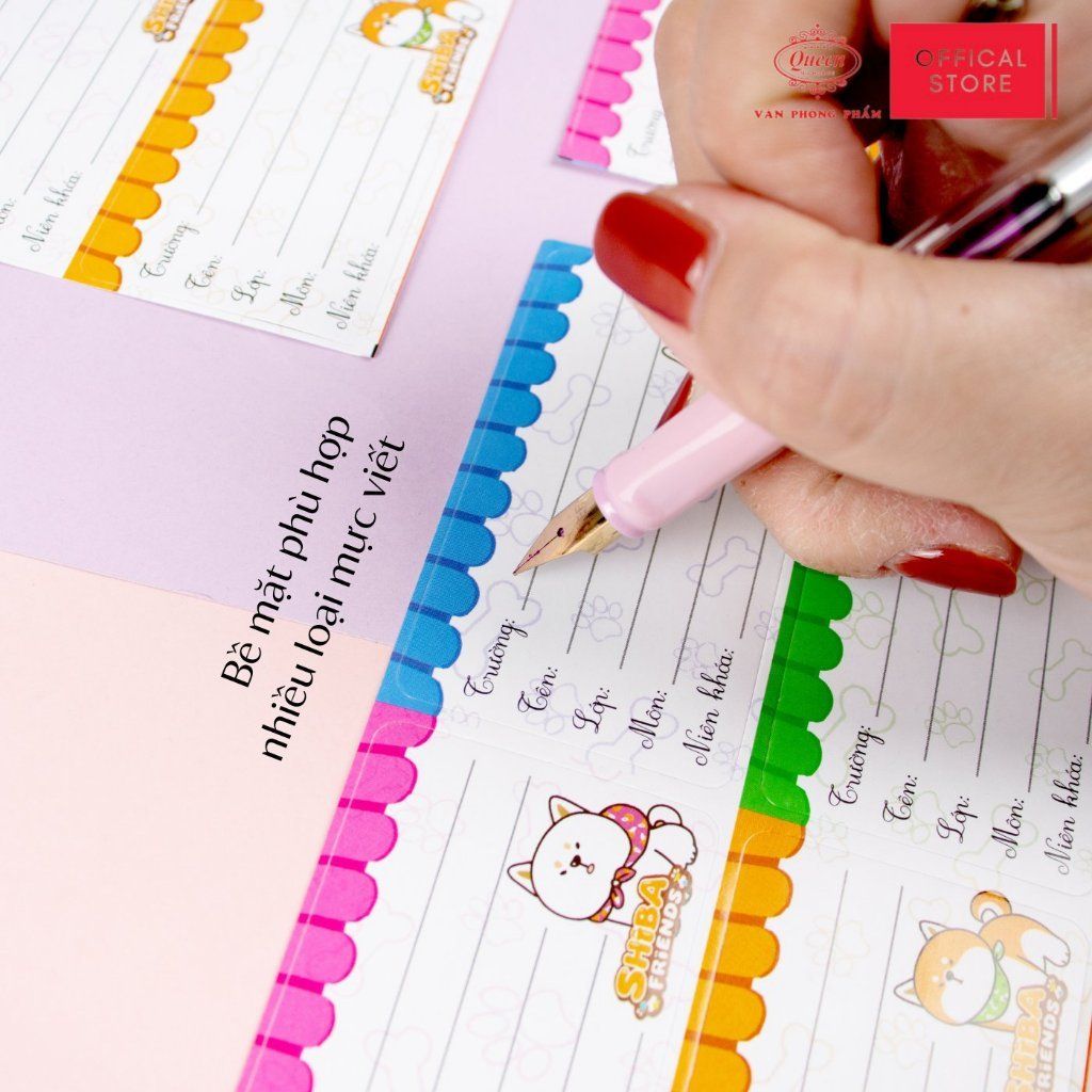 Nhãn vở học sinh Shiba Queen - 20 nhãn/1 tệp - LB901 nhãn decal chất liệu tốt