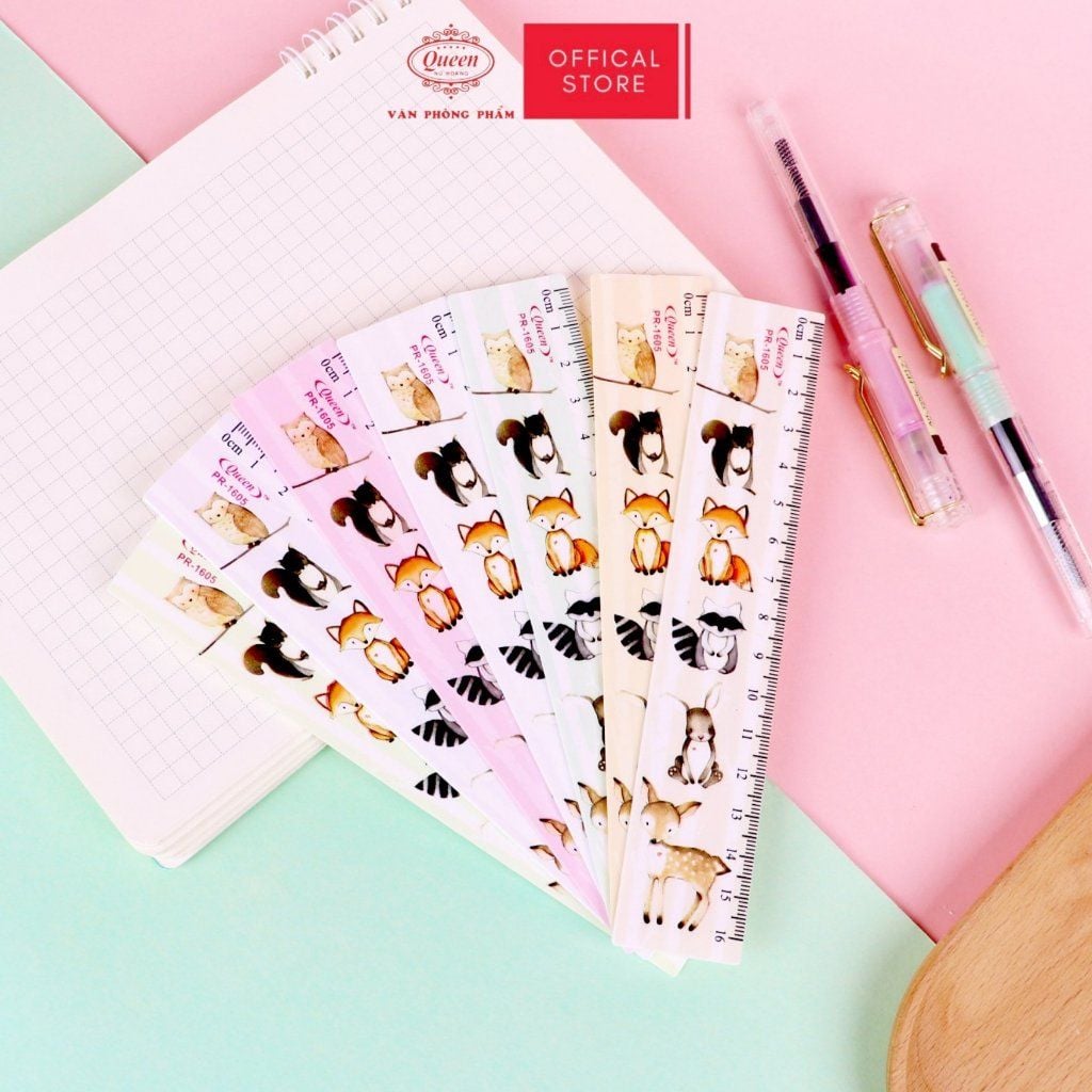 Thước kẻ học sinh hình thú dễ thương Woodland Queen 16cm - PR-16cm - (Hình ngẫu nhiên)