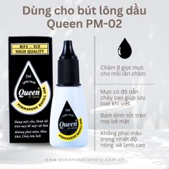 Mực bút lông dầu Queen - Tiêu chuẩn Châu Âu & Mỹ - RFI-02 bám dính tốt trên nhiều bề mặt - 25ml