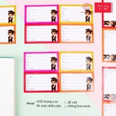 Nhãn học sinh Nam Sinh Queen - 20 nhãn/1 tệp - LB901 nhãn decal chất liệu tốt