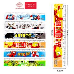 Thước kẻ học sinh siêu nhân Queen 16cm - PR-16cm (Hình ngẫu nhiên)