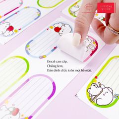 Nhãn vở học sinh Cute Dog Queen - 20 nhãn/1 tệp - LB902 nhãn decal chất liệu tốt