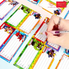 Nhãn vở học sinh Siêu Nhân Queen - 20 nhãn/1 tệp - LB902 nhãn decal chất liệu tốt