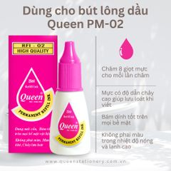 Mực bút lông dầu Queen - Tiêu chuẩn Châu Âu & Mỹ - RFI-02 bám dính tốt trên nhiều bề mặt - 25ml