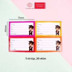 Nhãn học sinh Nam Sinh Queen - 20 nhãn/1 tệp - LB901 nhãn decal chất liệu tốt