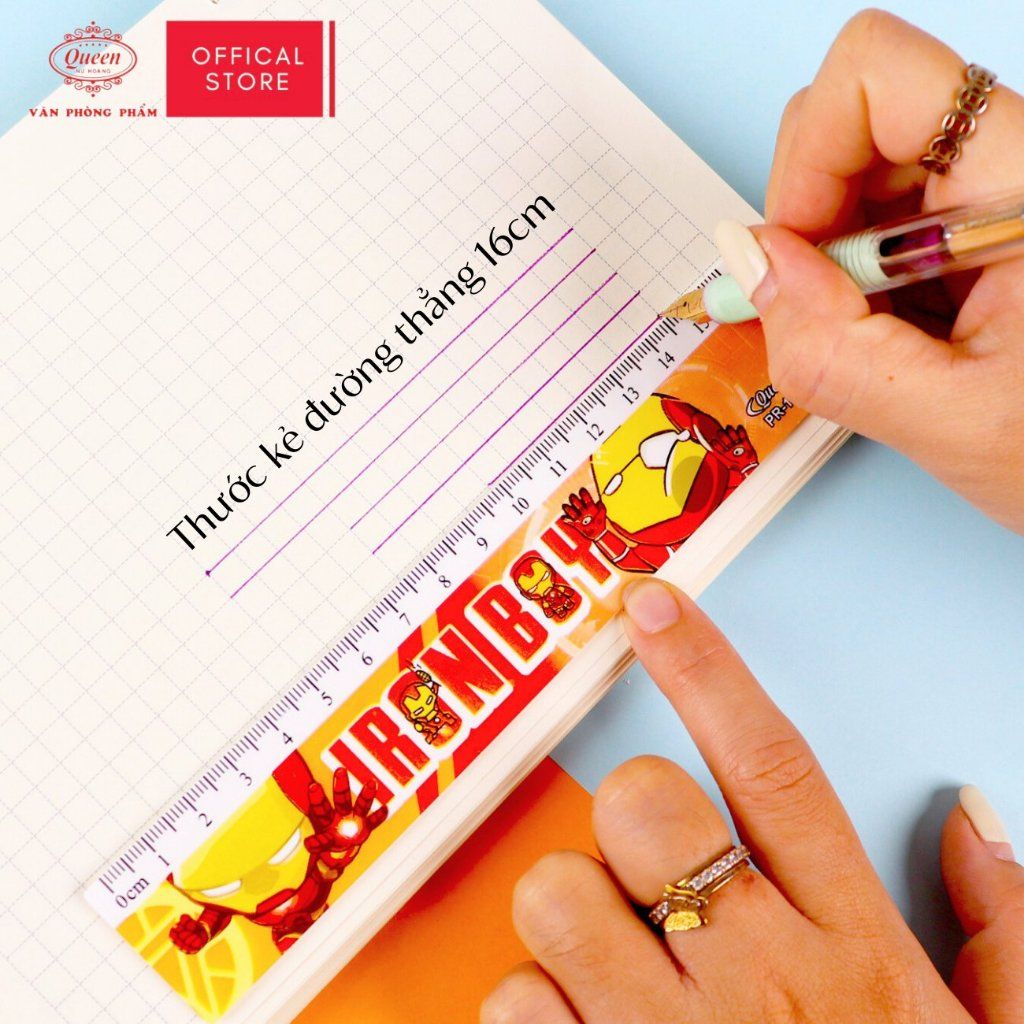 Thước kẻ học sinh siêu nhân Queen 16cm - PR-16cm (Hình ngẫu nhiên)