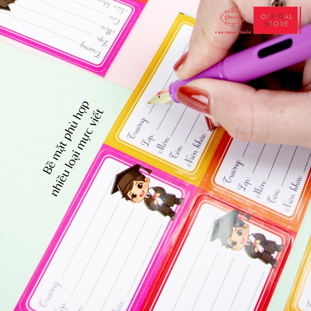 Nhãn học sinh Nam Sinh Queen - 20 nhãn/1 tệp - LB901 nhãn decal chất liệu tốt