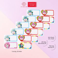 Nhãn vở học sinh Labubu Queen - 20 nhãn/1 tệp - LB902 nhãn decal chất liệu tốt