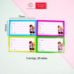 Nhãn vở Học Sinh Queen - 20 nhãn/1 tệp - LB901 nhãn decal chất liệu tốt