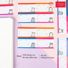 Nhãn vở học sinh Happy Cat Queen - 20 nhãn/1 tệp - LB901 nhãn decal chất liệu tốt